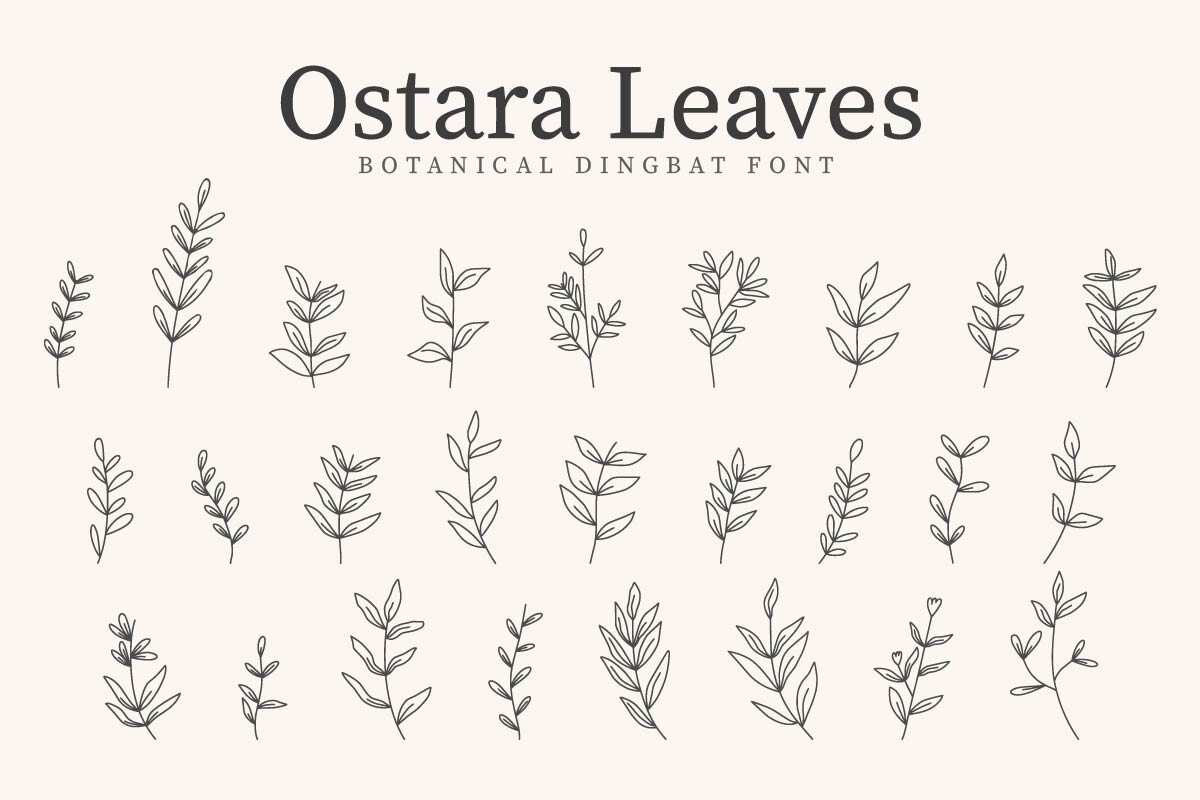 Пример шрифта Ostara Leaves Regular