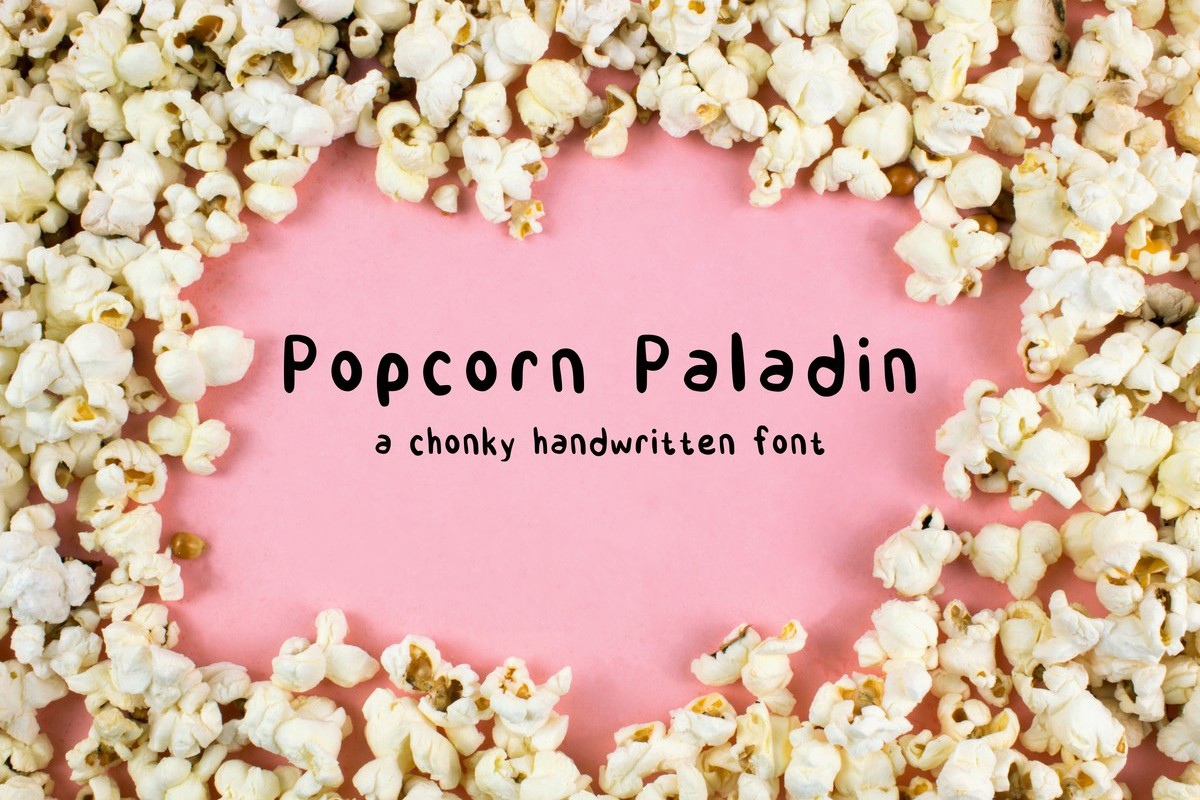 Пример шрифта Popcorn Paladin