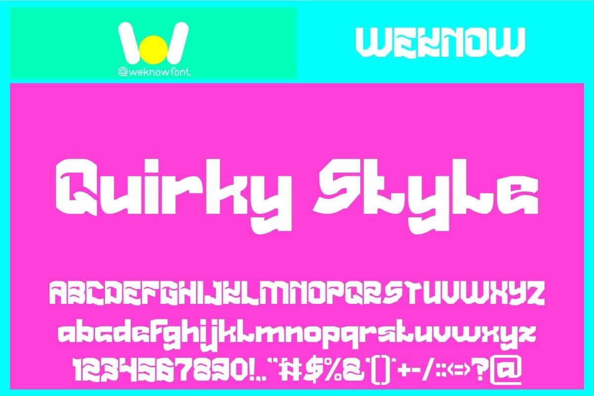 Пример шрифта Quirky Style Hollow