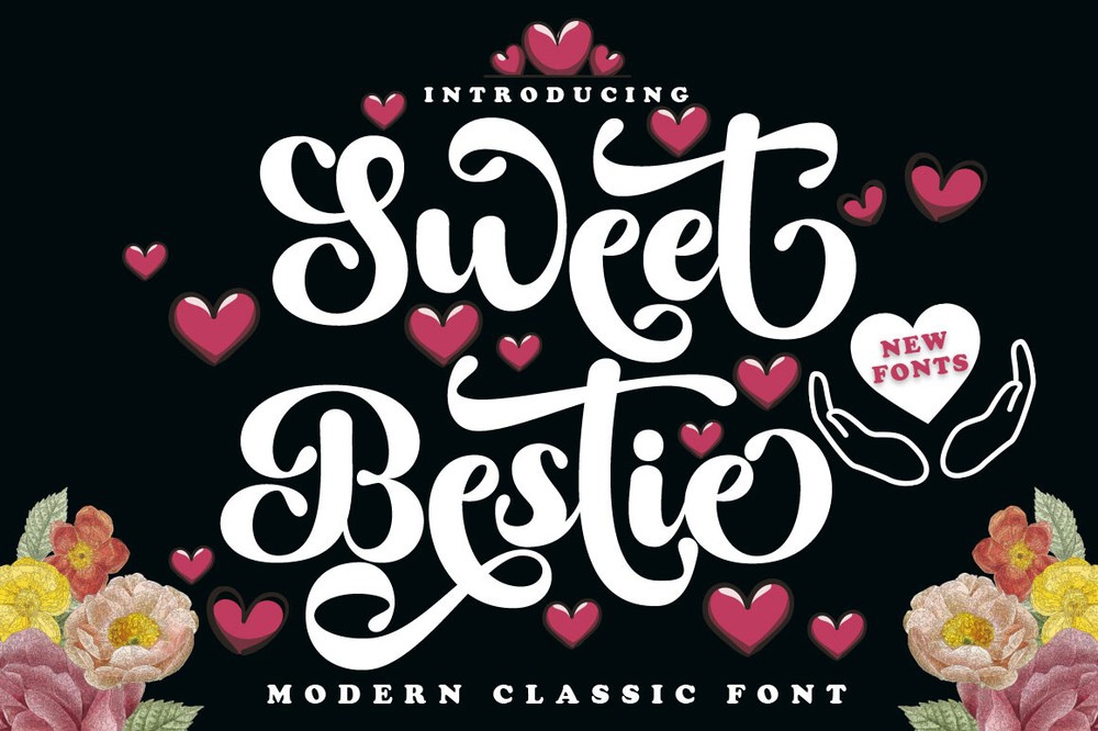 Пример шрифта Sweet Bestie Script