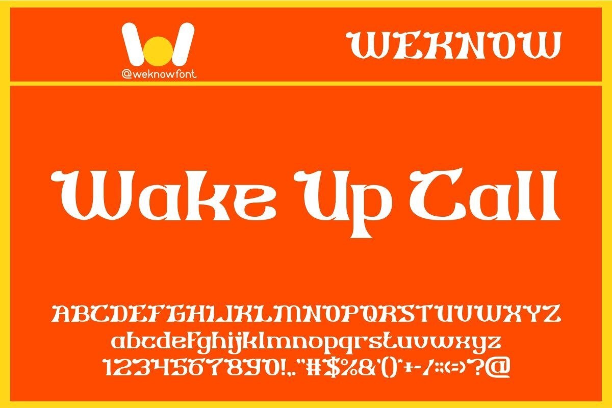 Пример шрифта Wake Up Call Bold Italic