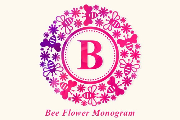 Пример шрифта Bee Flower Monogram