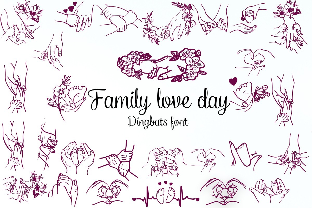 Пример шрифта Family Love Day