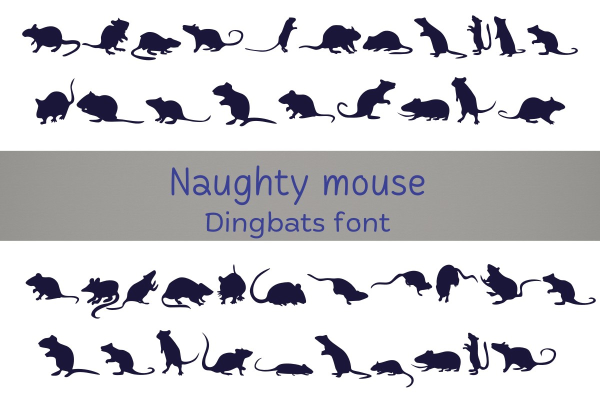 Пример шрифта Naughty Mouse
