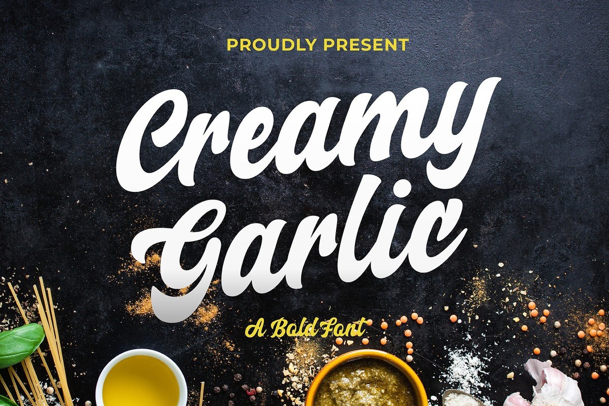 Пример шрифта Creamy Garlic Script