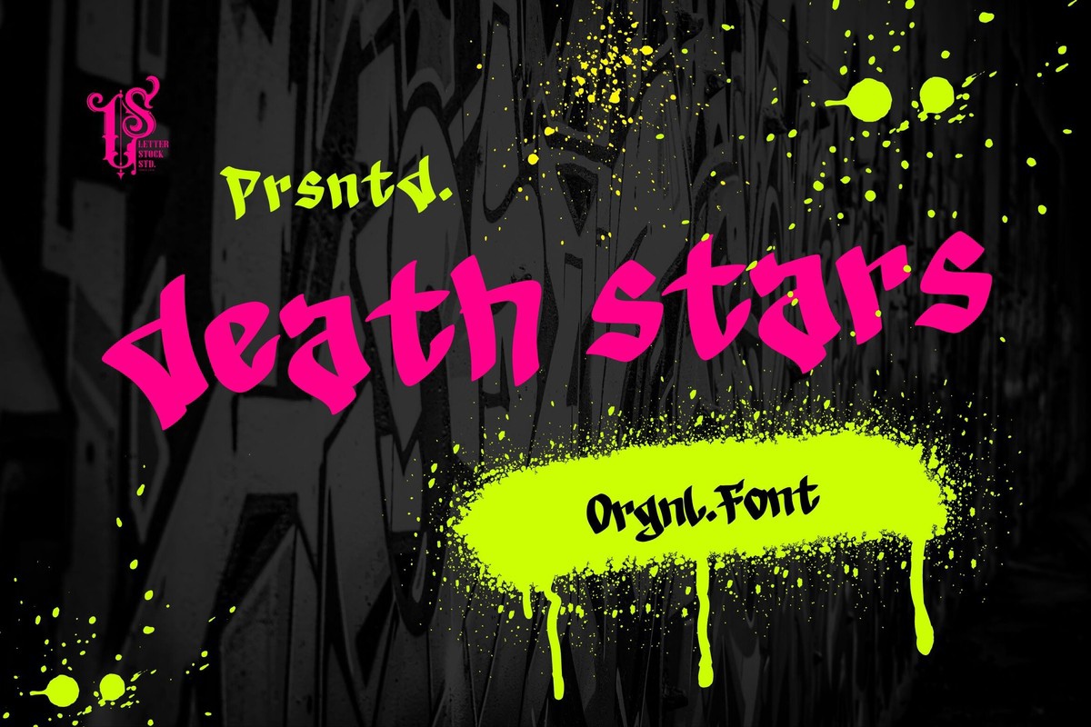 Пример шрифта Death Stars