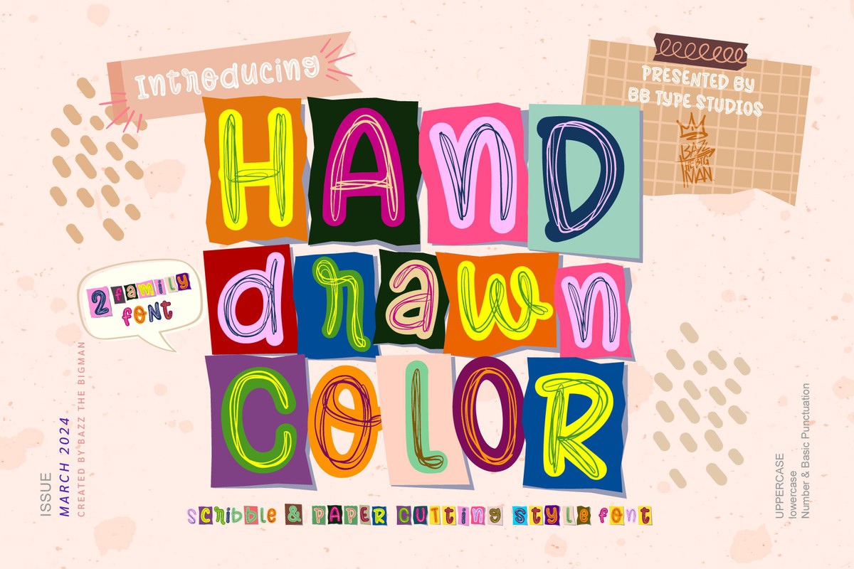 Пример шрифта Hand Drawn Color