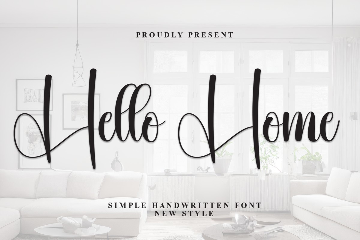 Пример шрифта Hello Home Regular