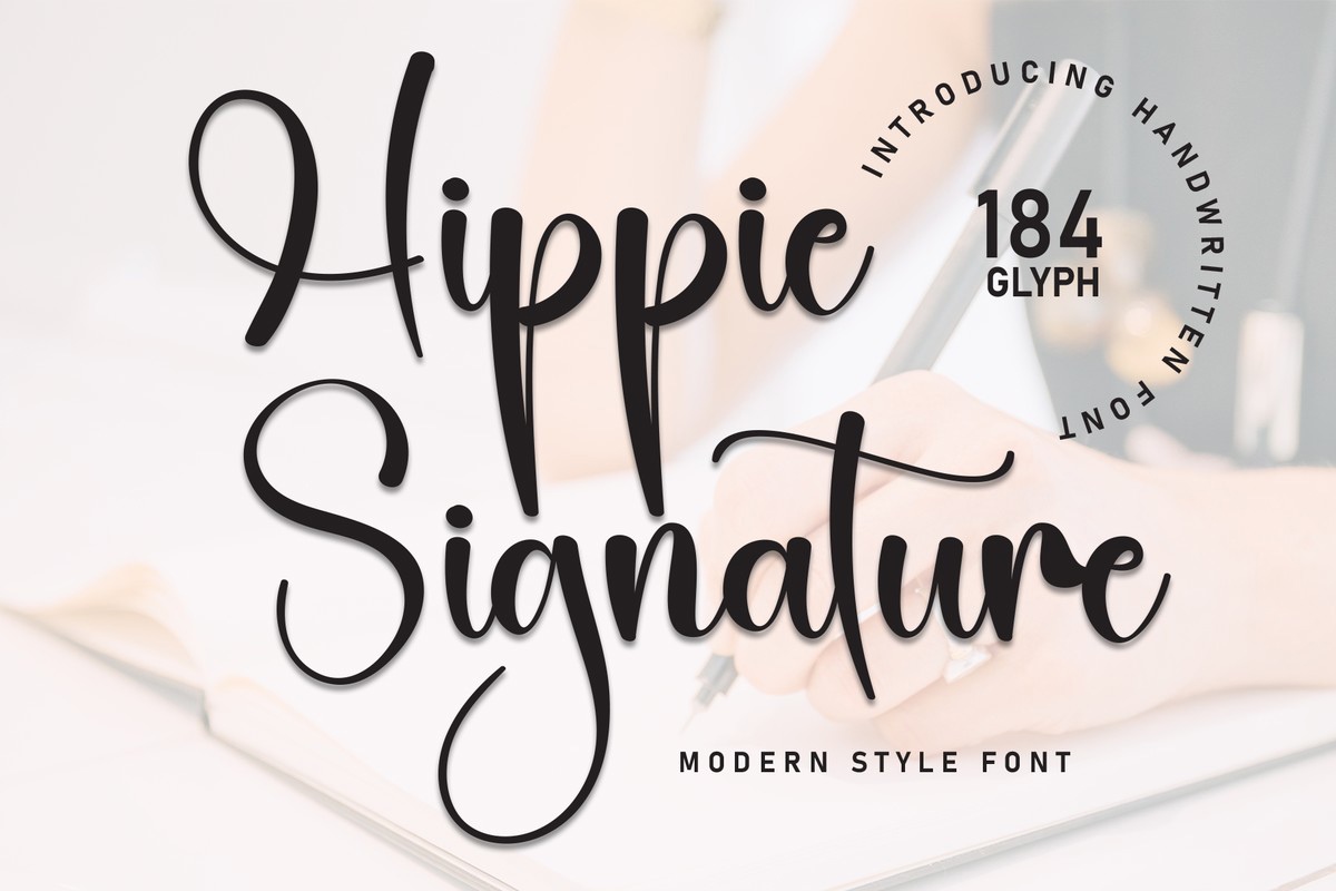 Пример шрифта Hippie Signature
