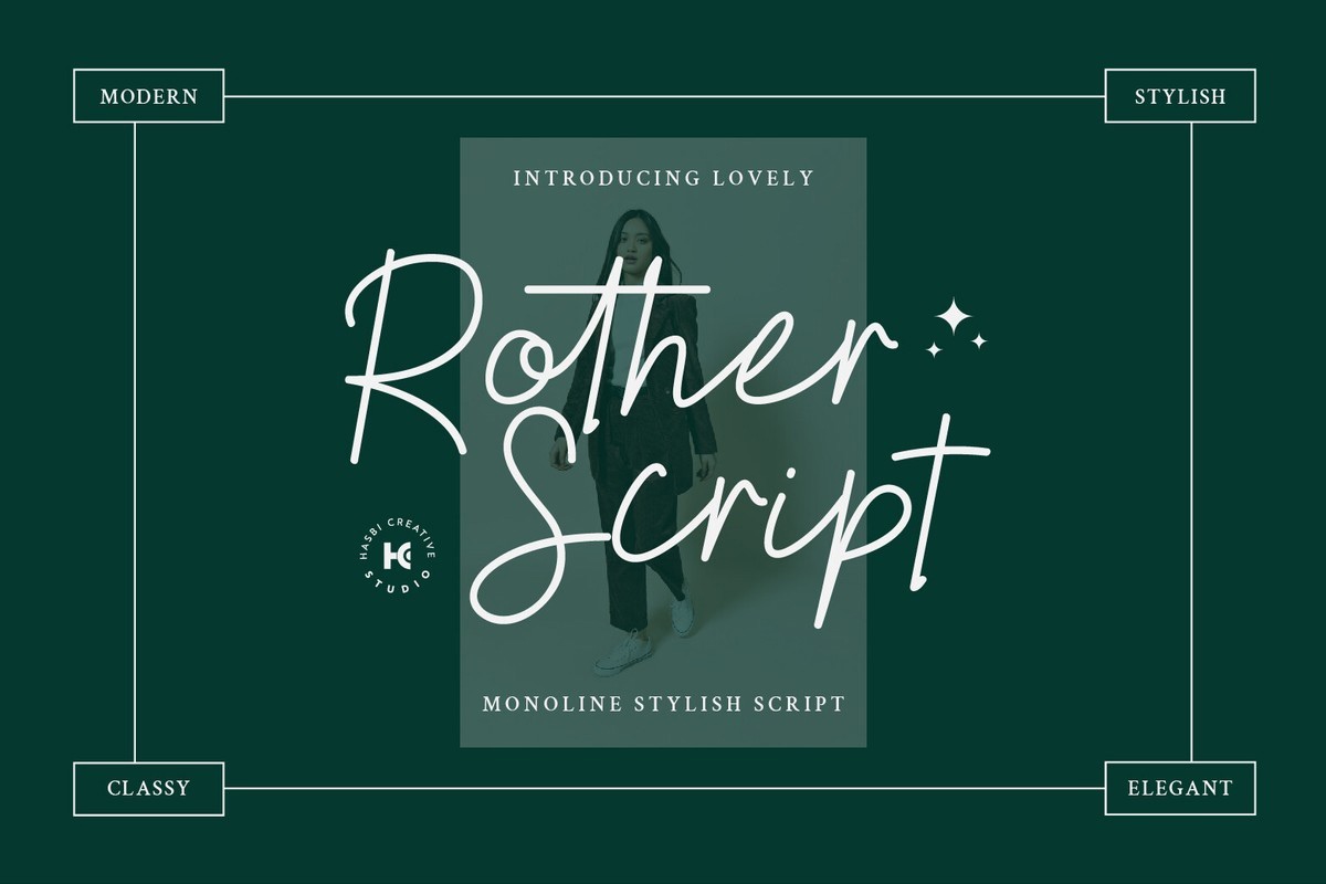 Пример шрифта Rother Script