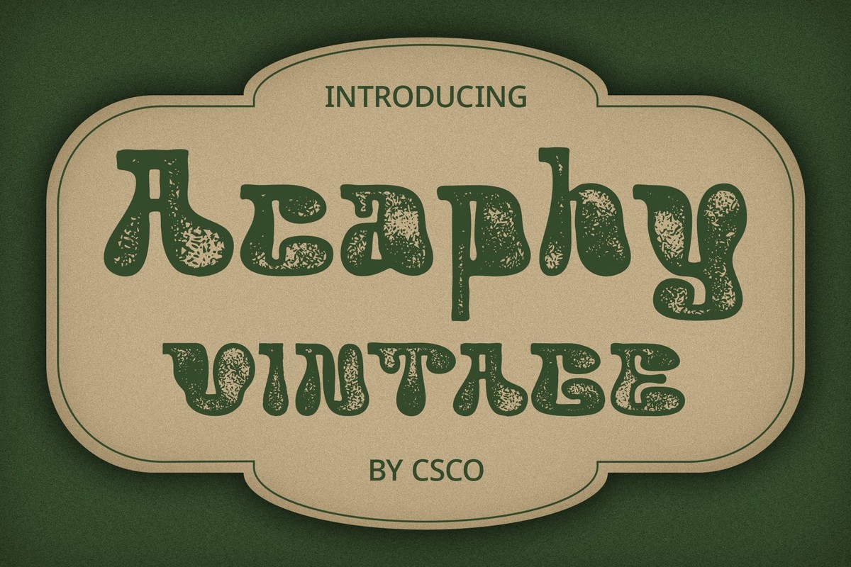 Пример шрифта Acaphy Vintage