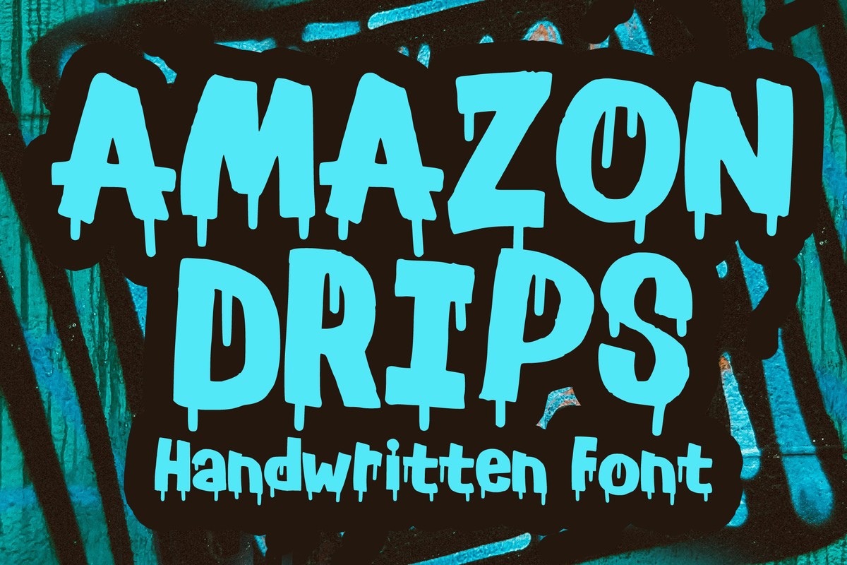 Пример шрифта Amazon Drips Regular