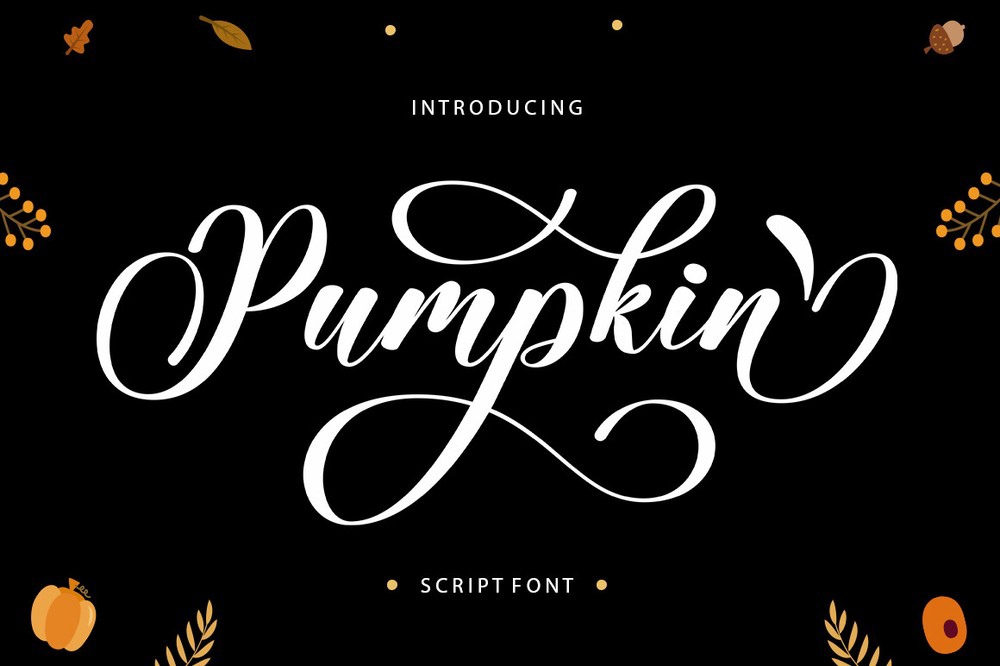 Пример шрифта Pumpkin Script