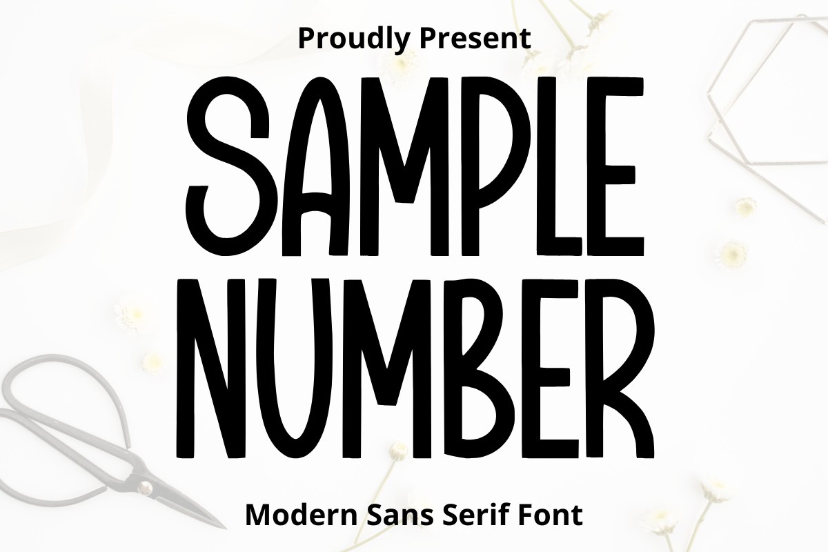 Пример шрифта Sample Number