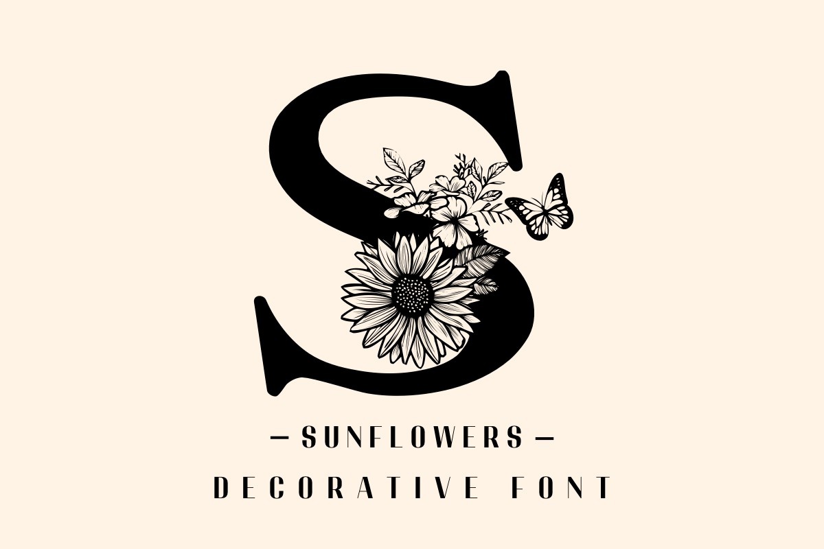 Пример шрифта Sunflowers Regular