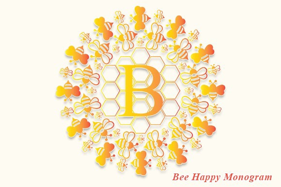 Пример шрифта Bee Happy Monogram