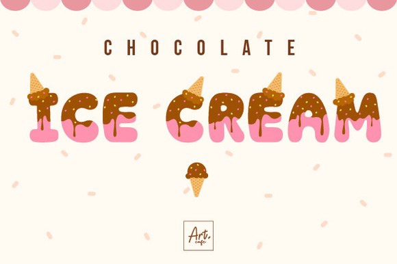 Пример шрифта Chocolate Ice Cream