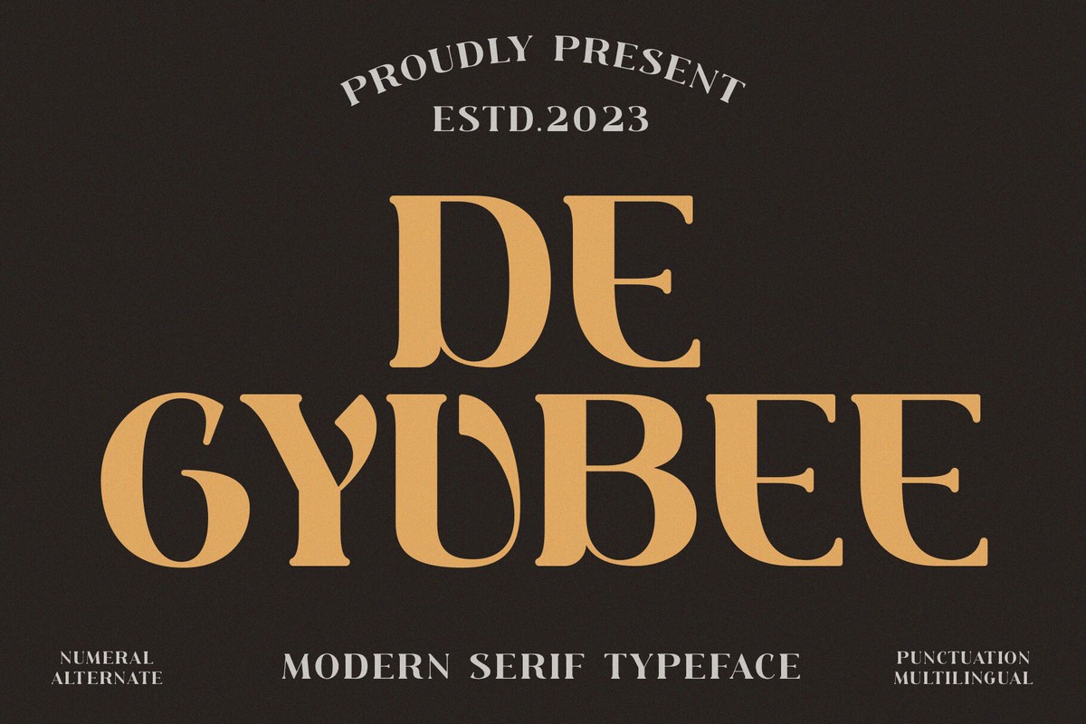 Пример шрифта De Gyubee