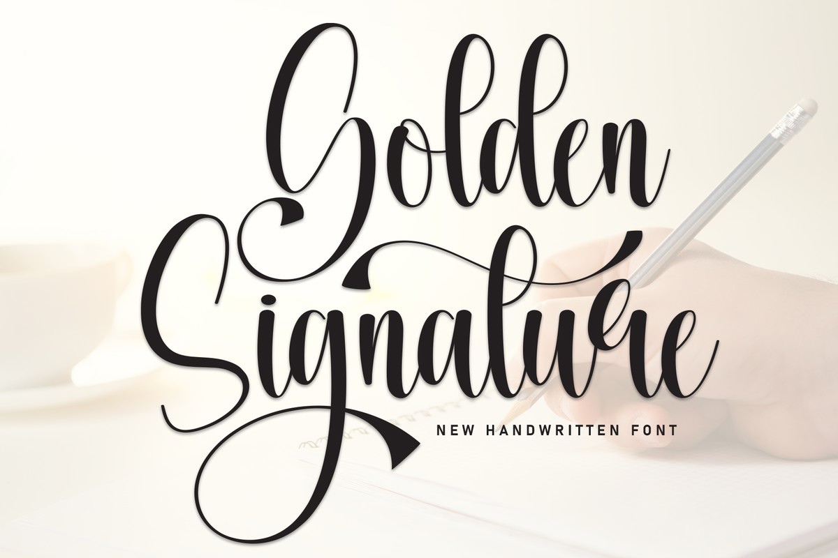 Пример шрифта Golden Signature Regular