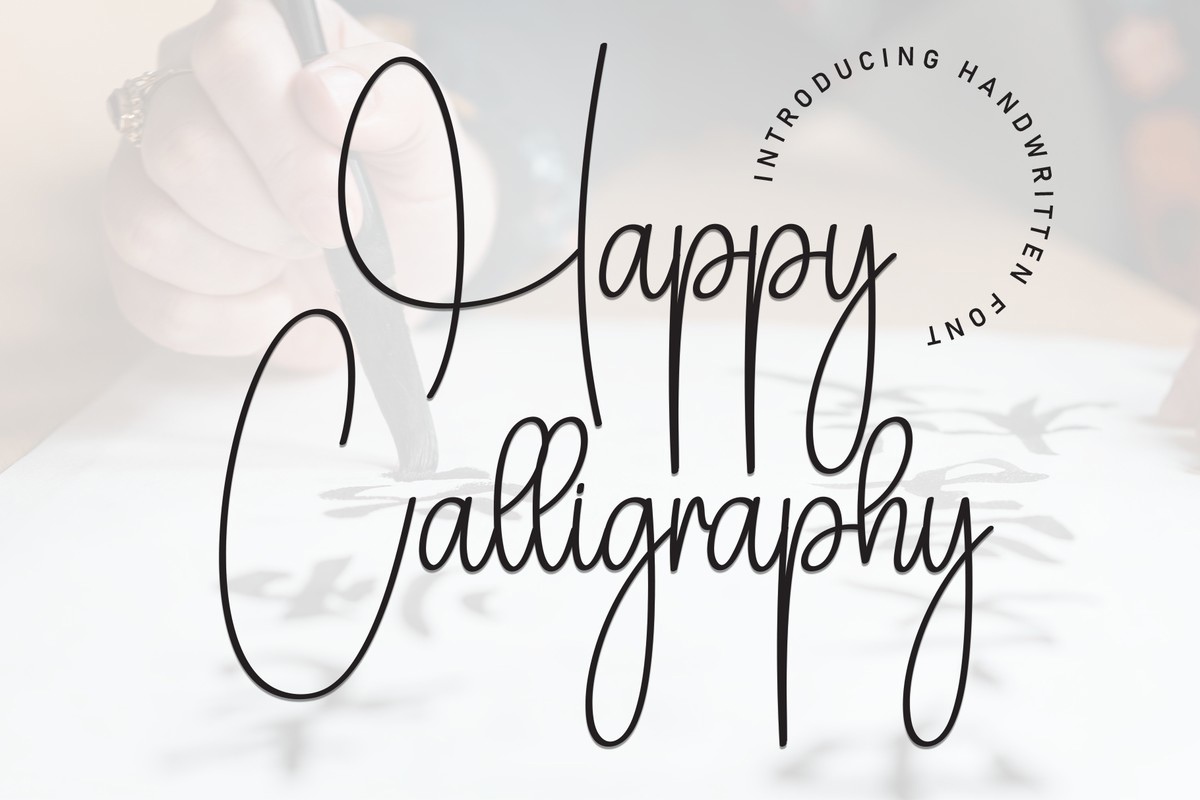 Пример шрифта Happy Calligraphy