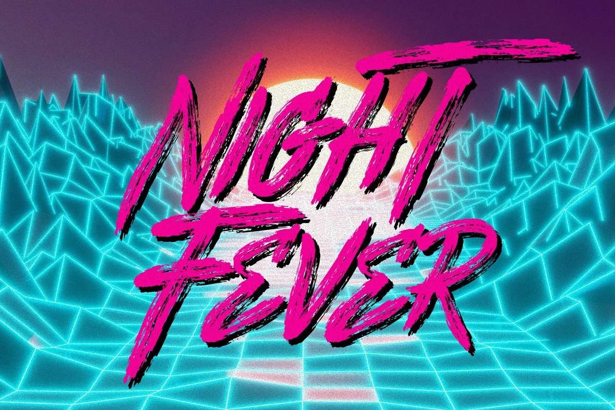 Пример шрифта Night Fever