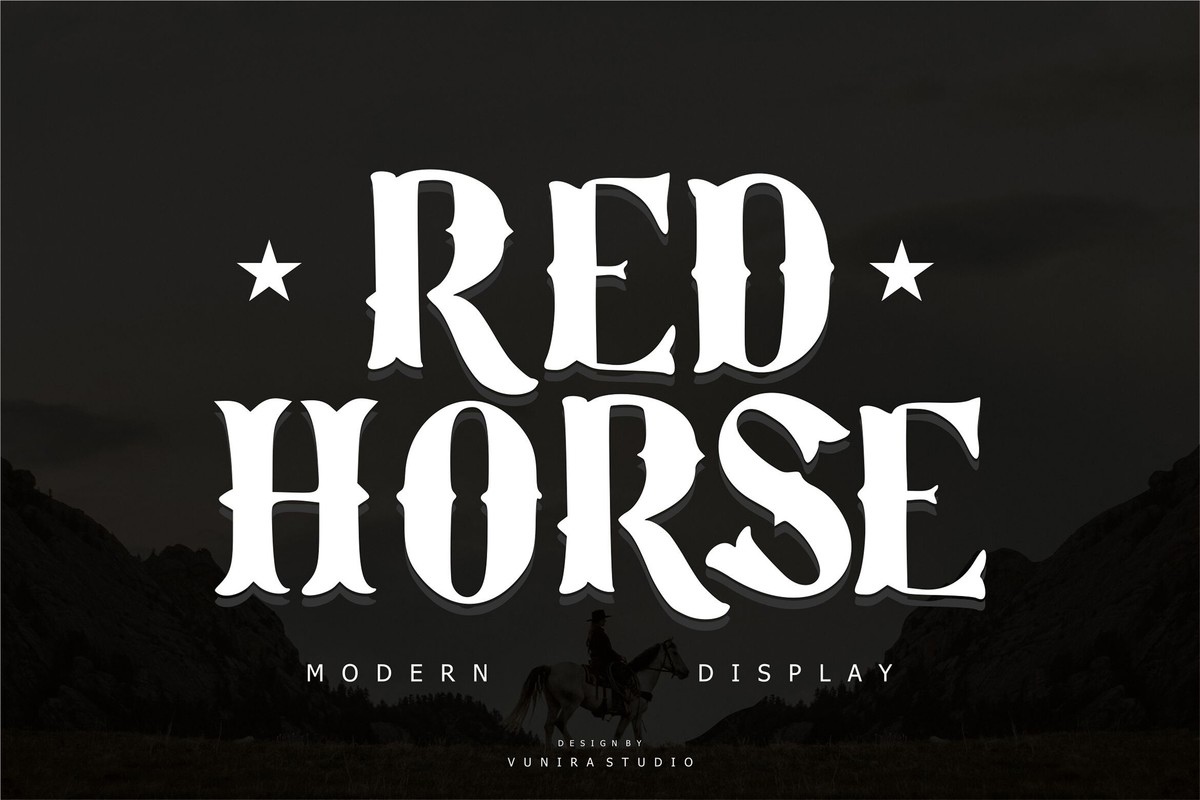 Пример шрифта Red Horse