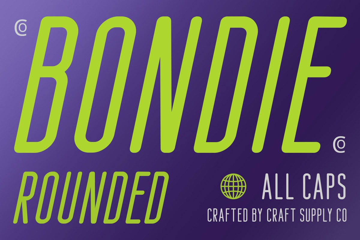 Пример шрифта Bondie Rounded Regular