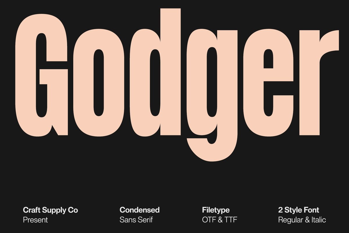 Пример шрифта Godger Italic