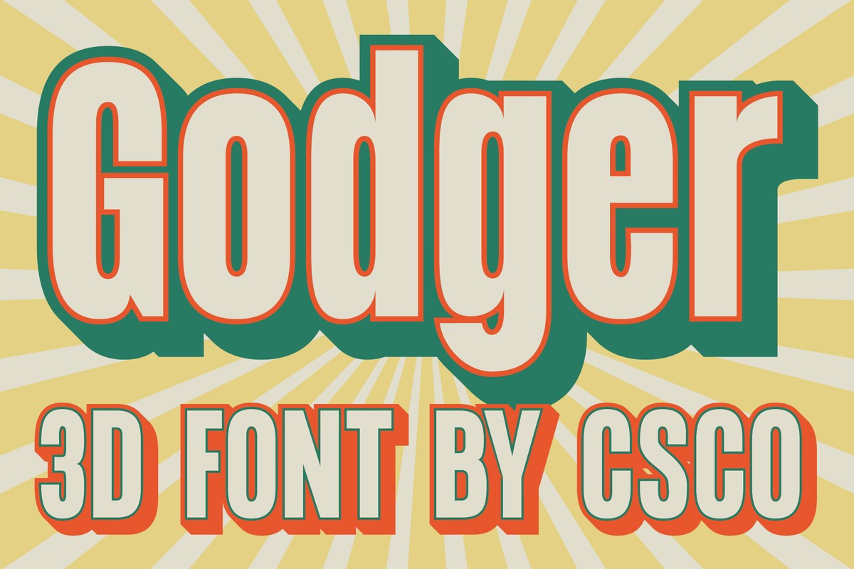 Пример шрифта Godger 3D
