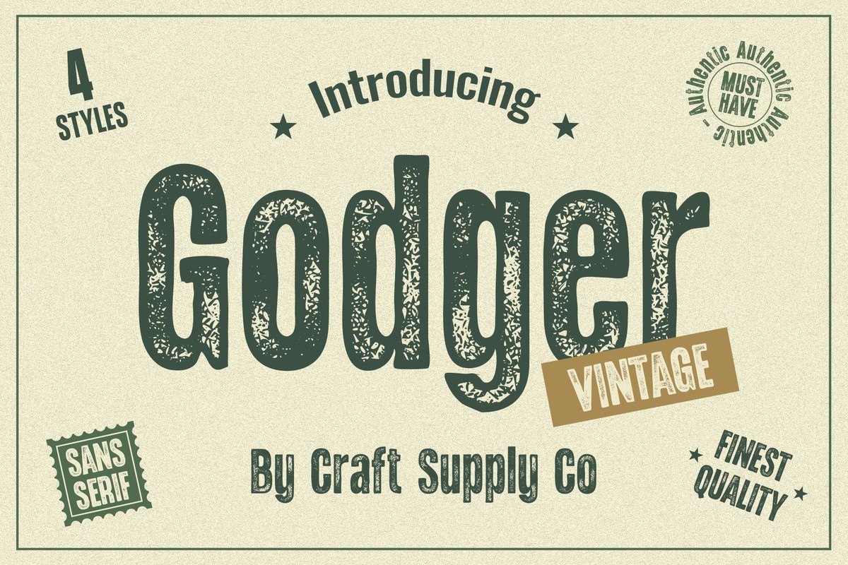 Пример шрифта Godger Vintage Regular