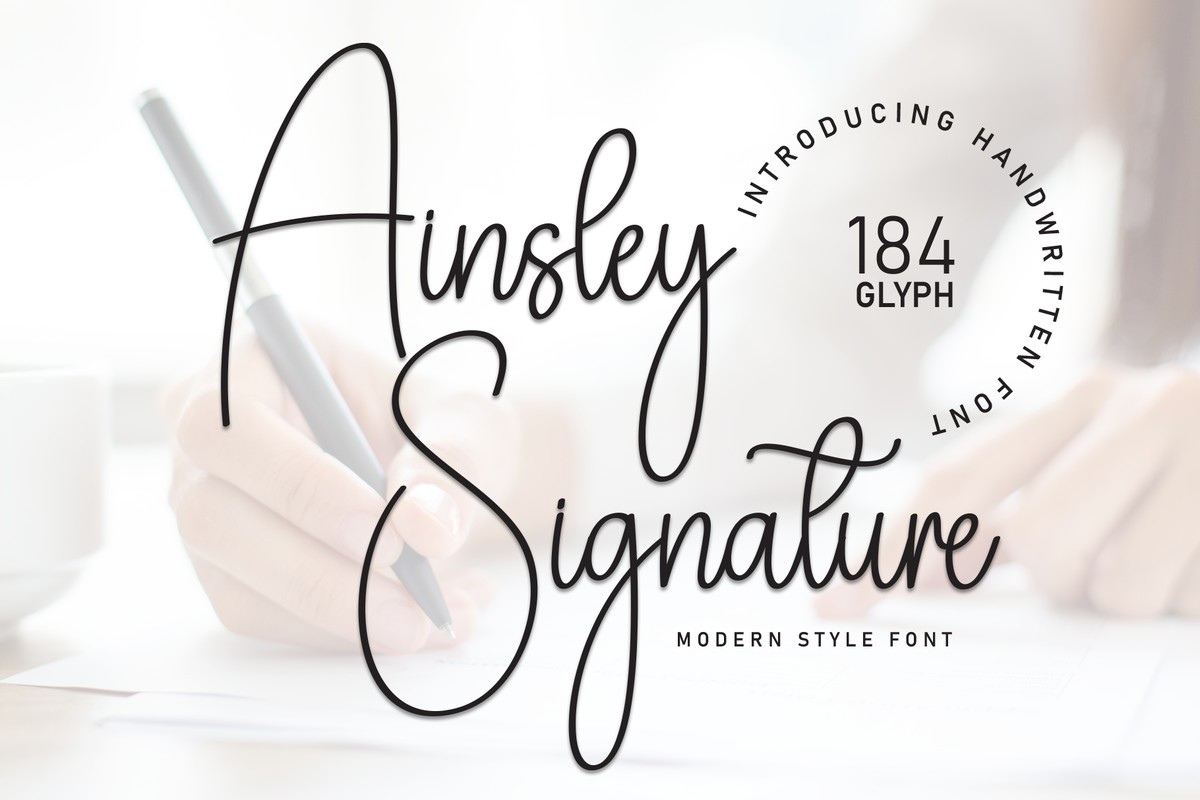 Пример шрифта Ashley Signature
