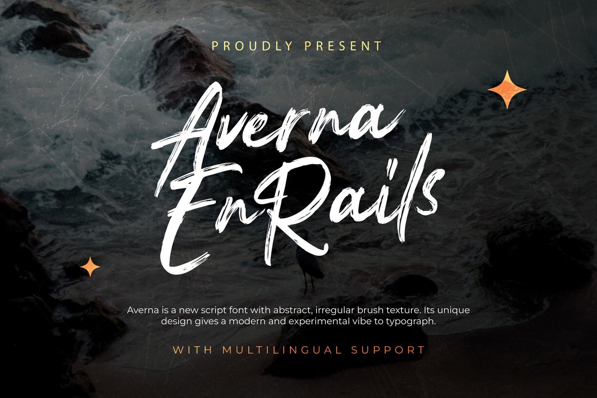 Пример шрифта Averna En Rails Regular