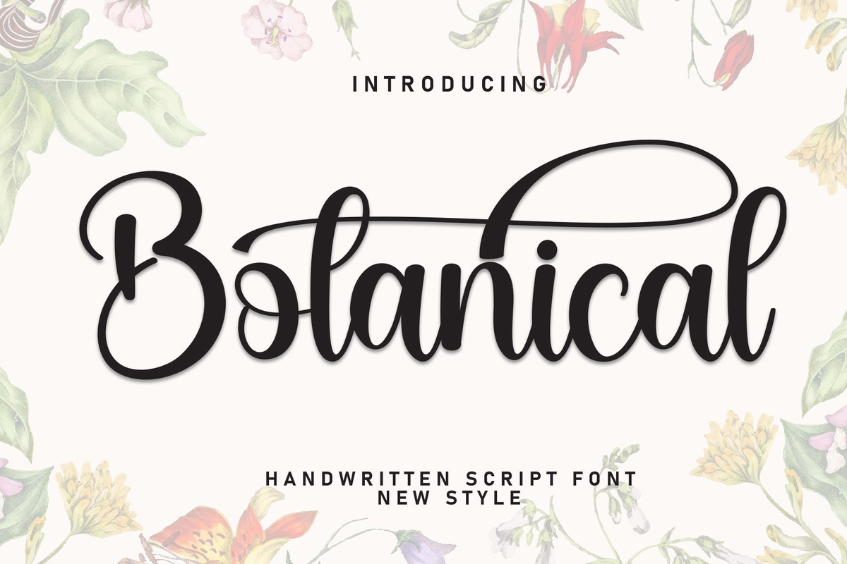 Пример шрифта Botanical