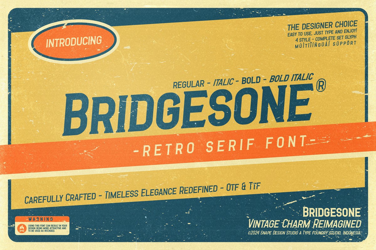 Пример шрифта Bridgesone Regular