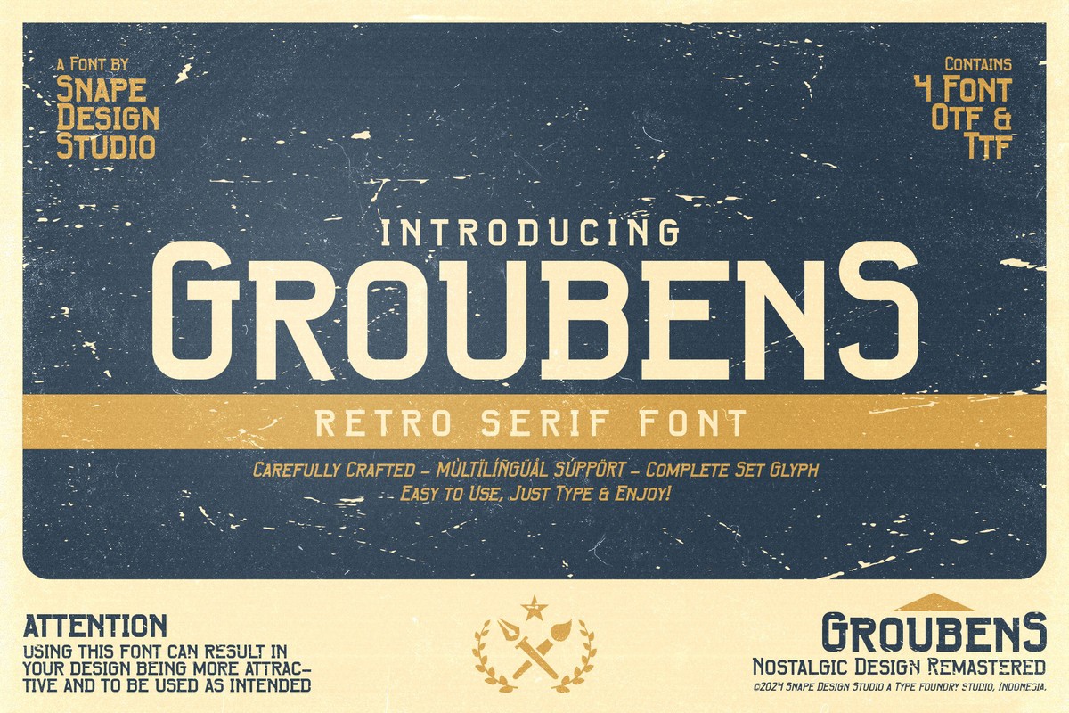 Пример шрифта Groubens