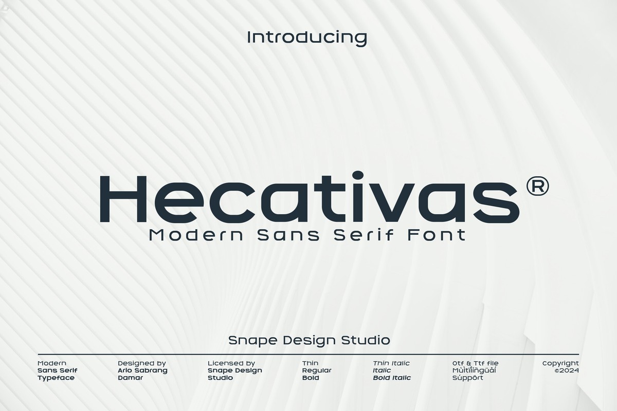 Пример шрифта Hecativas Bold Italic