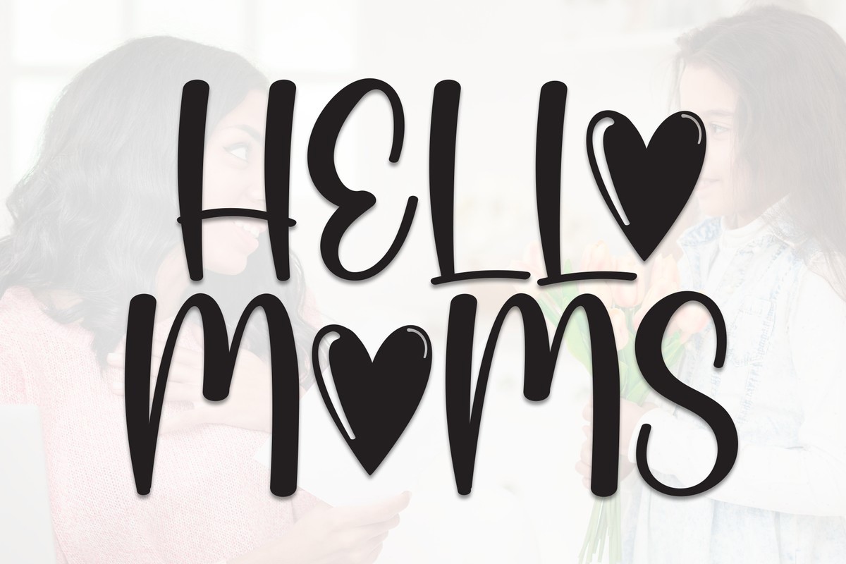 Пример шрифта Hello Moms