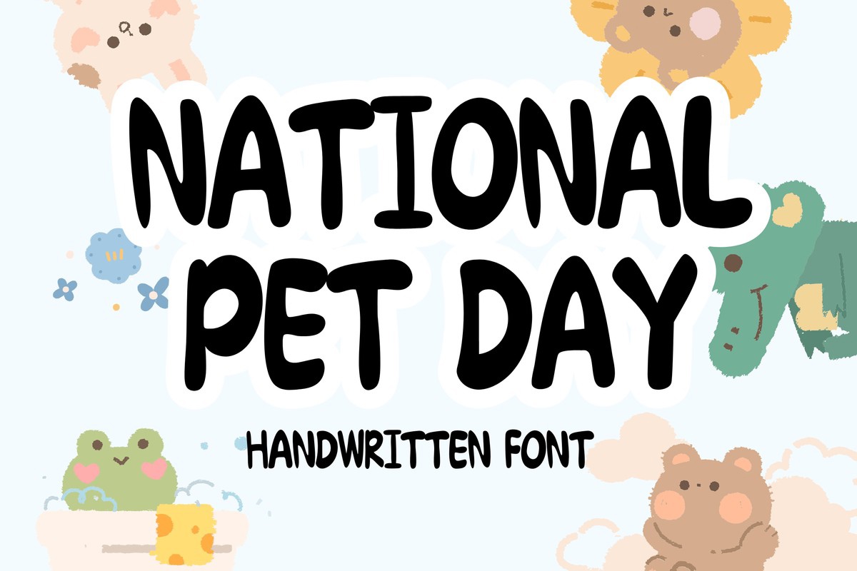 Пример шрифта National Pet Day