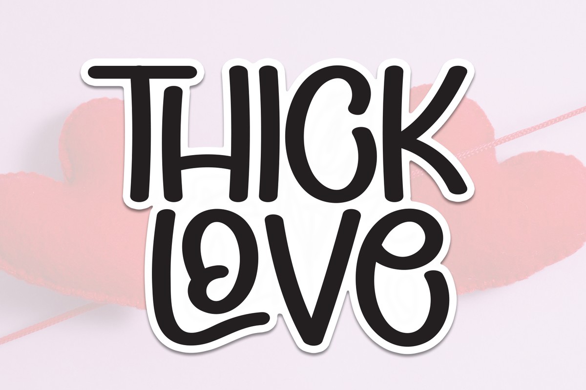 Пример шрифта Thick Love