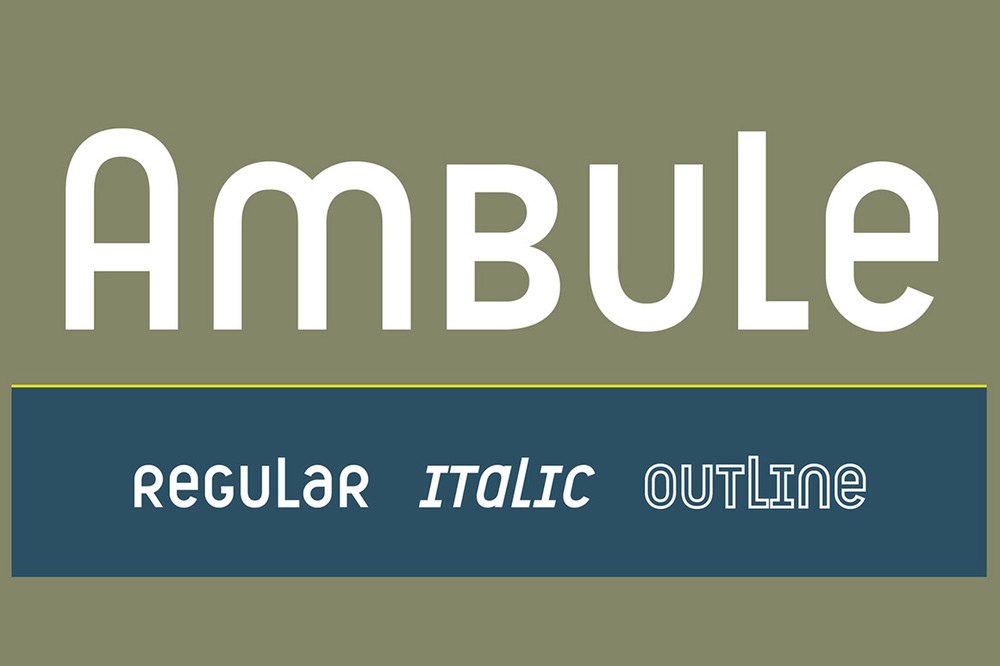 Пример шрифта Ambule Outline