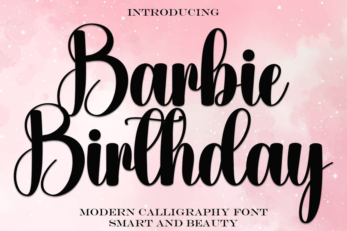 Пример шрифта Barbie Birthday