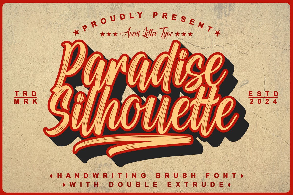 Пример шрифта Paradise Silhouette Regular