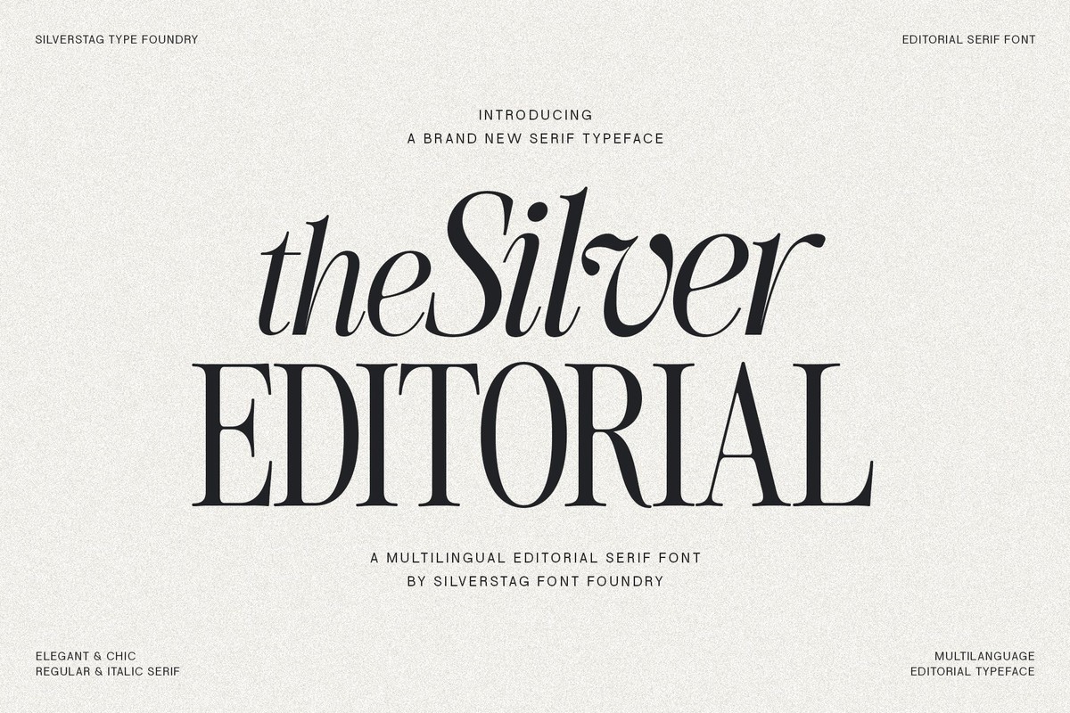 Пример шрифта The Silver Editorial