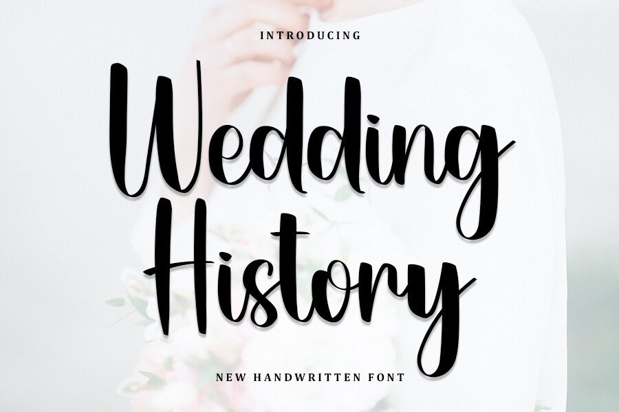 Пример шрифта Wedding History