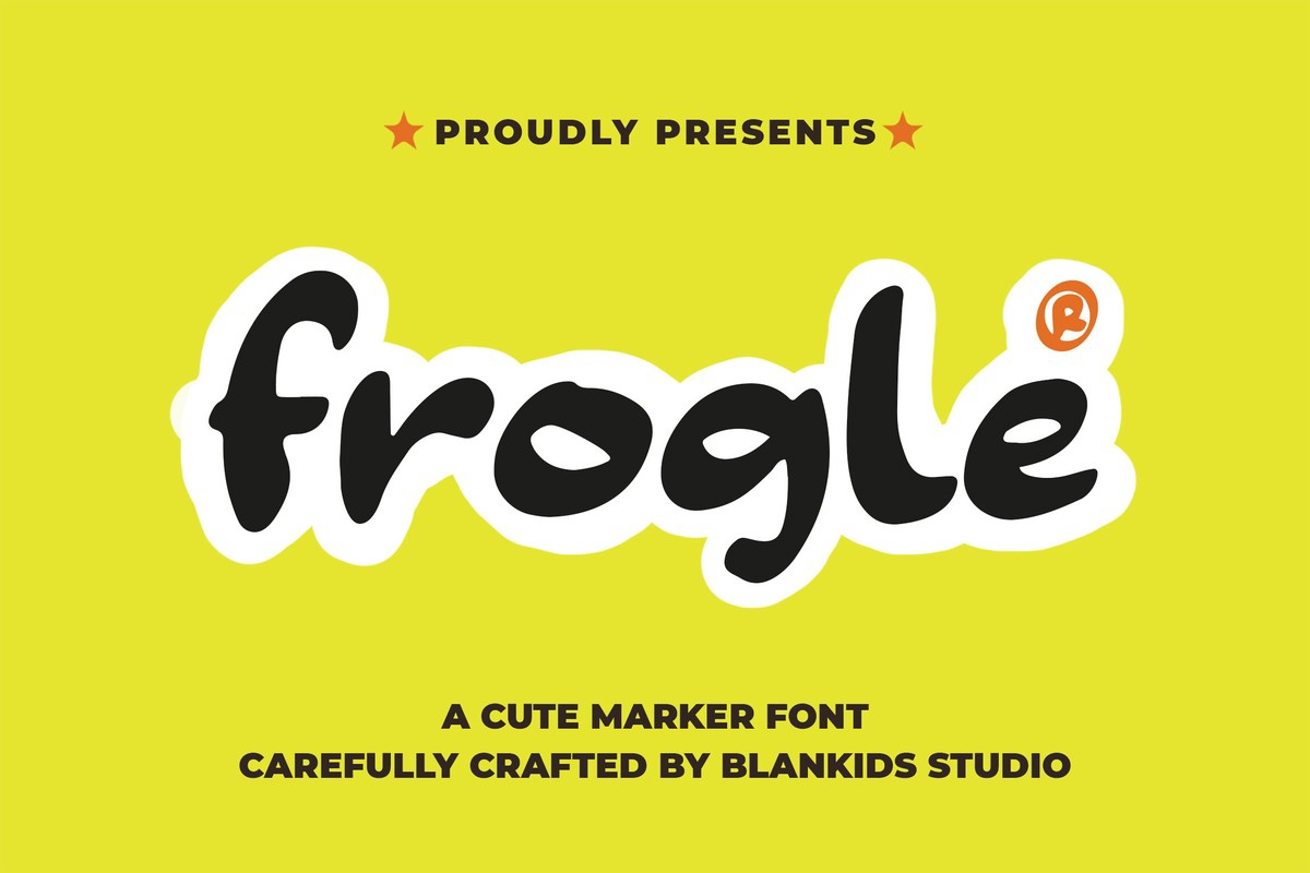 Пример шрифта Frogle