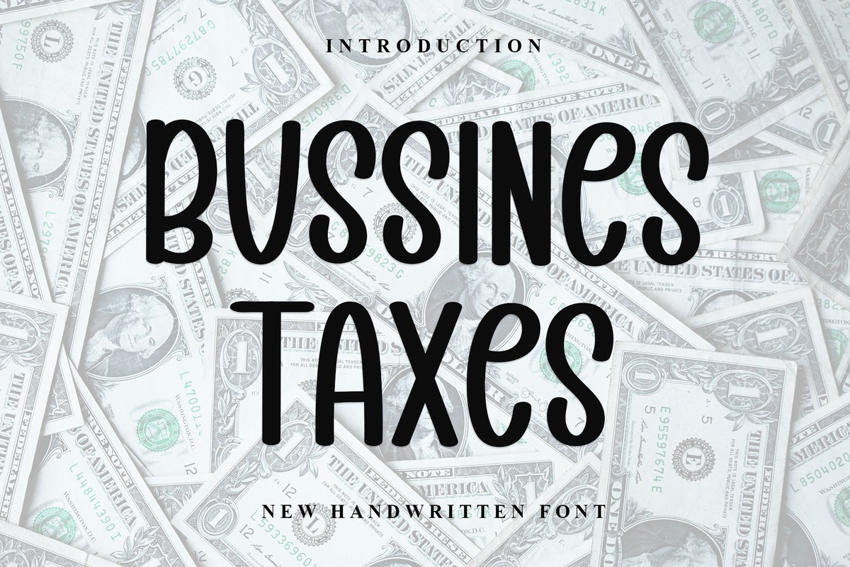 Пример шрифта Bussines Taxes