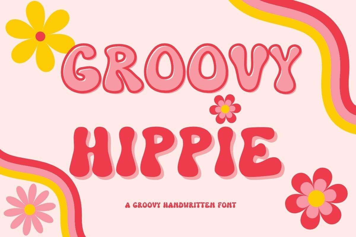 Пример шрифта Groovy Hippie