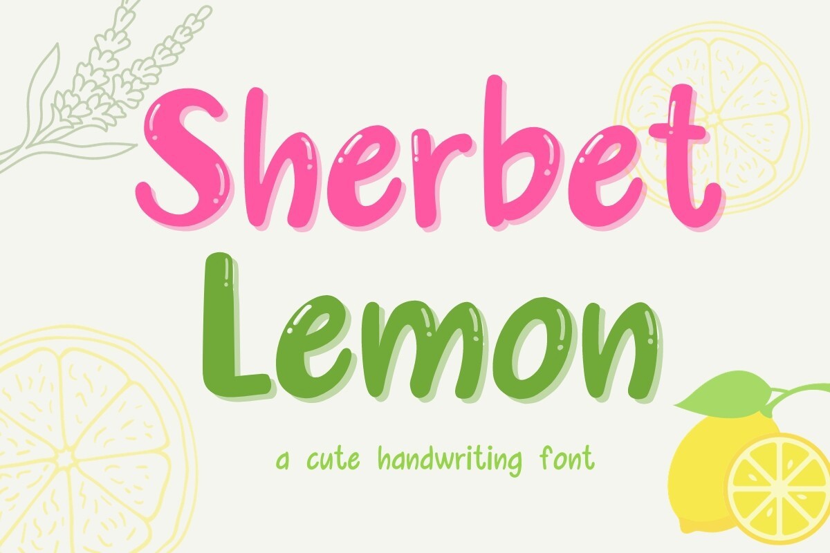 Пример шрифта Sherbet Lemon