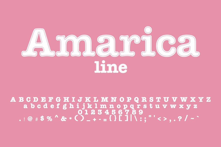 Пример шрифта Amarica Line