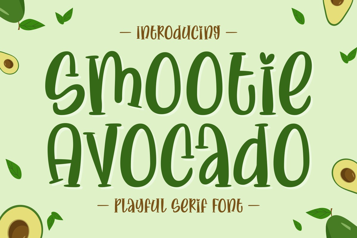 Пример шрифта Smootie Avocado Regular